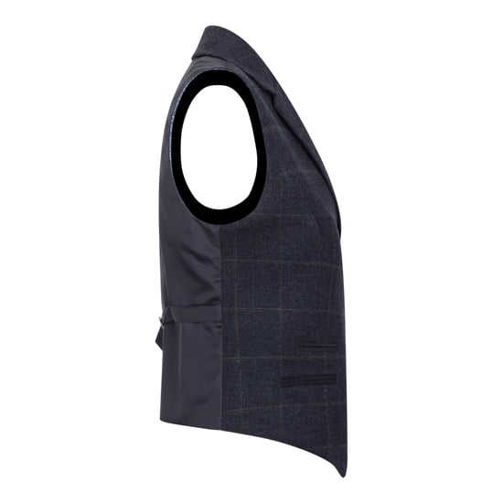 Marinblå Skräddarsydd Fit Tweed formell väst för kvinnor - Image 3