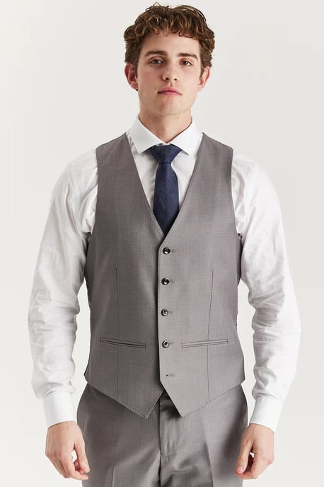 Heren grijs getailleerde gilet, slim formeel vest - Image 1