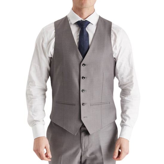 Heren grijs getailleerde gilet, slim formeel vest - Image 3
