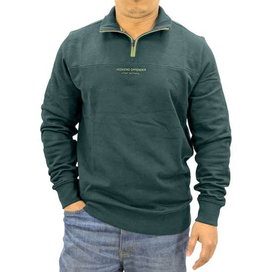 Weekend Offender Mens Sweatshirt Quarter Zip Pullover Long Sleeve Top - Image 1
