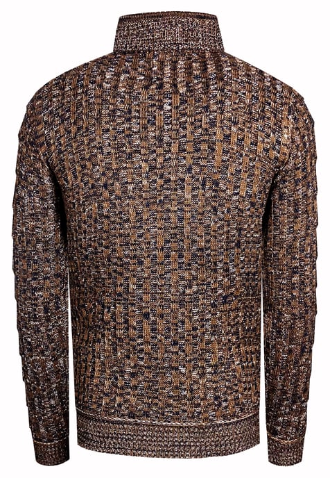 1/2 Zip Coarse Knit Standing Collar Sweater - Image 2