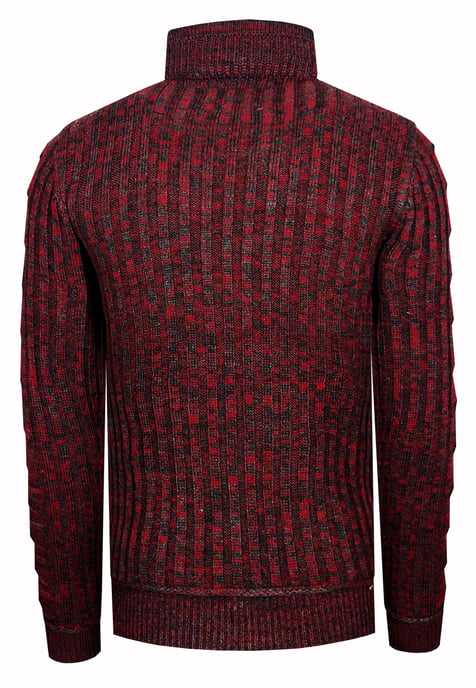 1/2 Zip Coarse Knit Standing Collar Sweater - Image 2