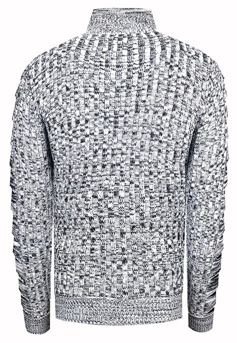 1/2 Zip Coarse Knit Standing Collar Sweater - Image 2
