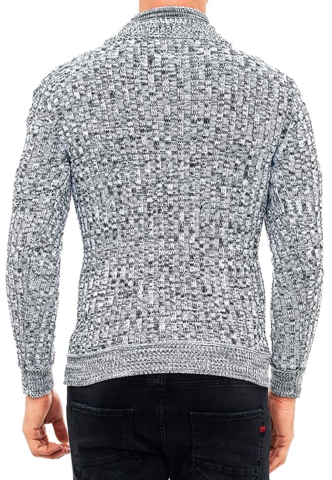 1/2 Zip Coarse Knit Standing Collar Sweater - Image 4