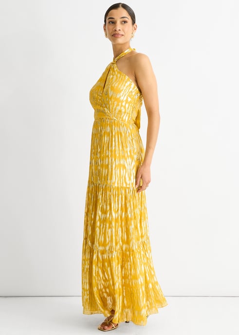 Animal Jacquard Halter Neck Maxi dress - Image 3