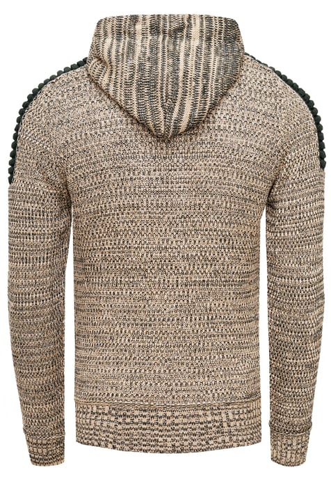 Chunky contrasterende hoodie met 1/2 rits - Image 2