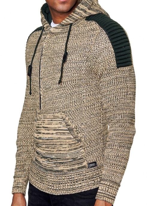 Chunky contrasterende hoodie met 1/2 rits - Image 4