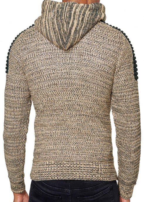 Chunky contrasterende hoodie met 1/2 rits - Image 6