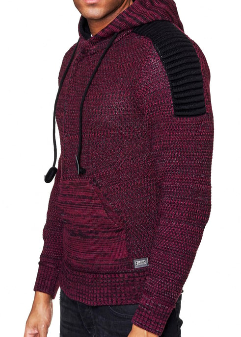 Chunky contrasterende hoodie met 1/2 rits - Image 4