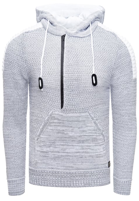 Chunky contrasterende hoodie met 1/2 rits - Image 1