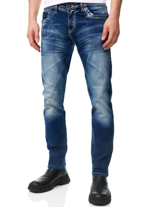 Jeansbroek "YAMATO" slim fit streetwear katoen stretch - Image 4