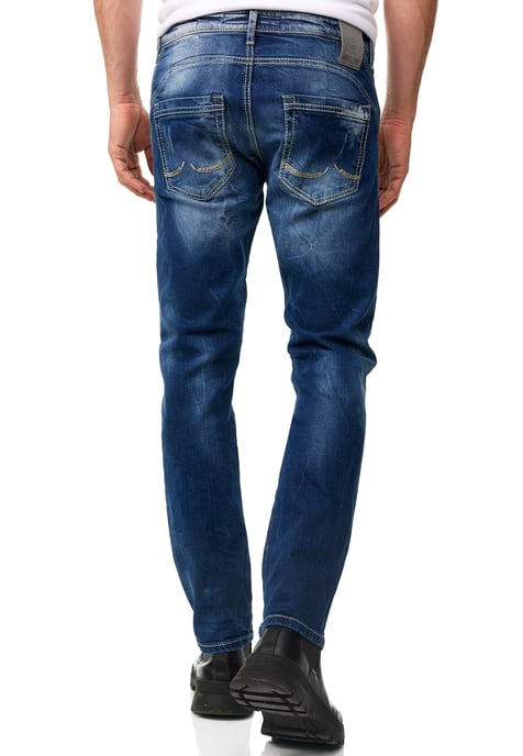 Jeansbroek "YAMATO" slim fit streetwear katoen stretch - Image 5