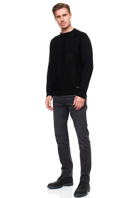 Antracietkleurige used jeansbroek "MELVIN" slim fit katoen-stretch - Image 3
