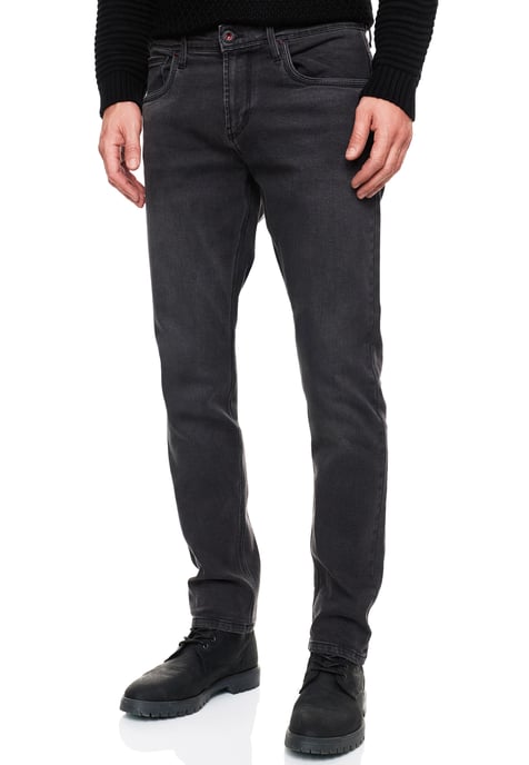Antracietkleurige used jeansbroek "MELVIN" slim fit katoen-stretch - Image 5