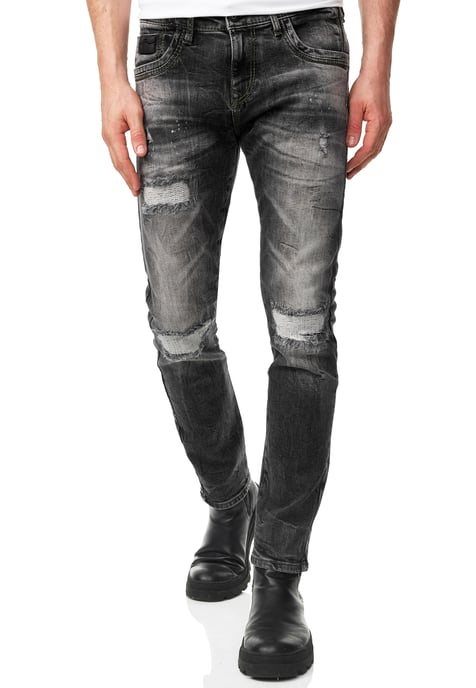 Jeansbroek "YAMATO" slim fit streetwear katoen stretch - Image 4
