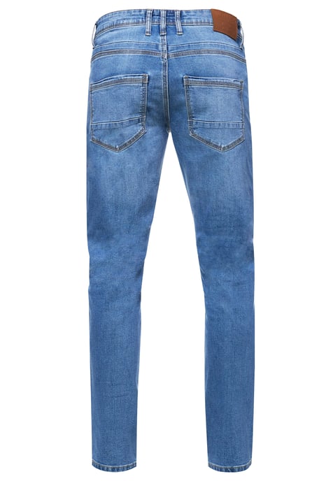 Blauwe used jeans broek "MELVIN" slim fit katoen stretch - Image 2