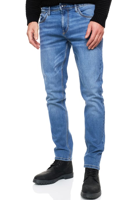 Blauwe used jeans broek "MELVIN" slim fit katoen stretch - Image 5