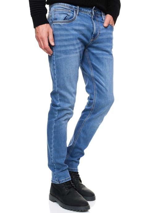 Blauwe used jeans broek "MELVIN" slim fit katoen stretch - Image 6