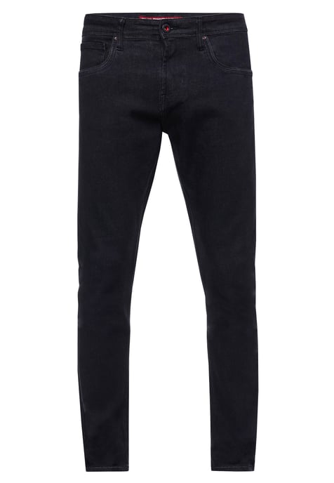 Black Denim Jeans Pants "MELVIN" Slim Fit Cotton-Stretch - Image 1