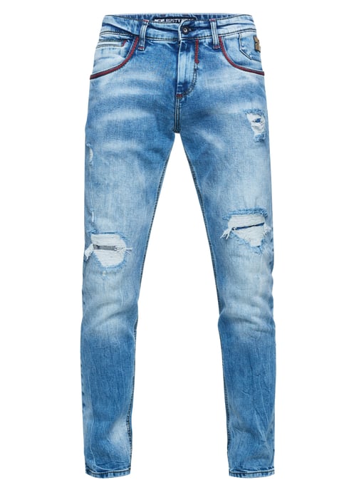 Jeansbroek "MINO" slim fit stretch destroyed broek - Image 1
