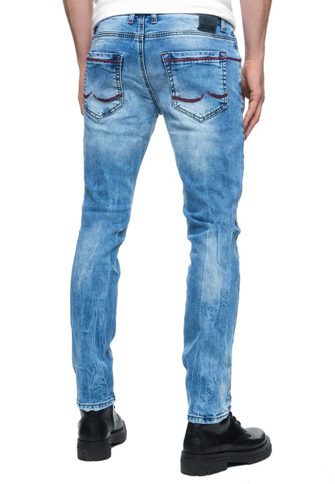 Jeansbroek "MINO" slim fit stretch destroyed broek - Image 5