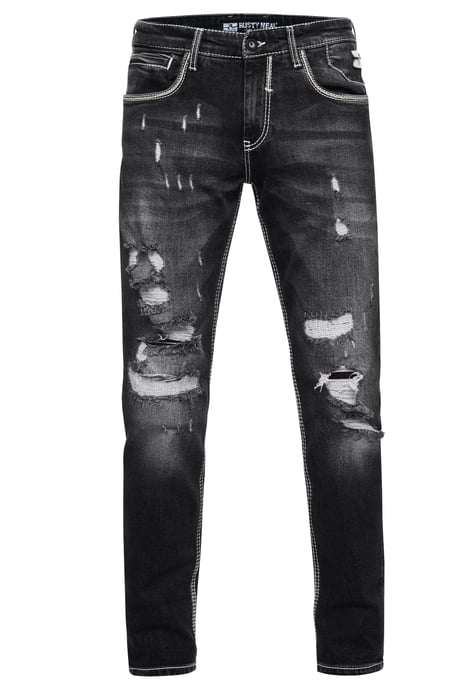 Jeansbroek "MINO" slim fit stretch destroyed broek - Image 1
