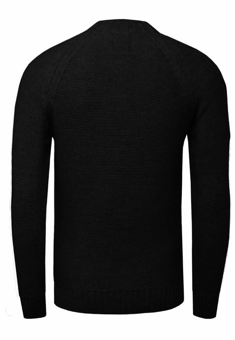 Coarse Knit Solid Coloured Stand-Up Sweater - Image 2