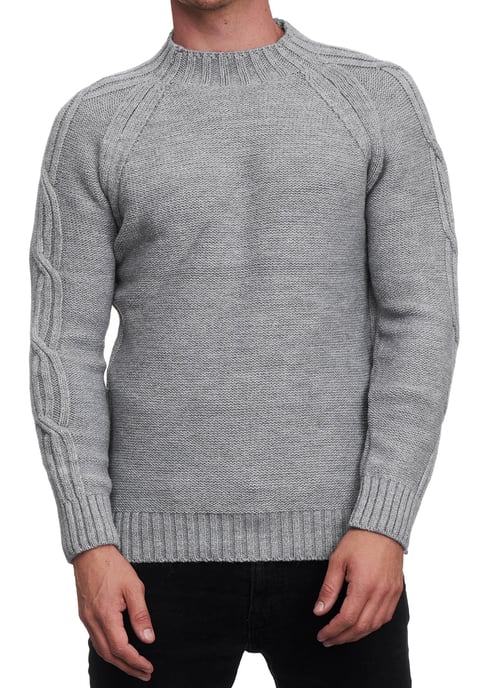 Chunky effen kleur trui met hoge kraag - Image 3