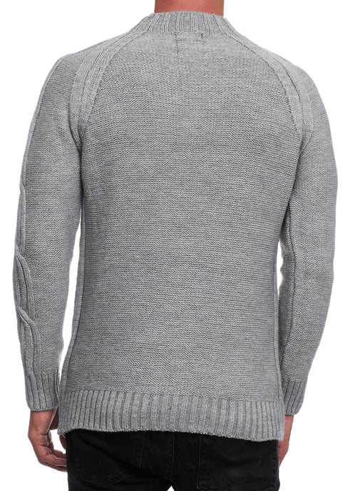 Chunky effen kleur trui met hoge kraag - Image 4