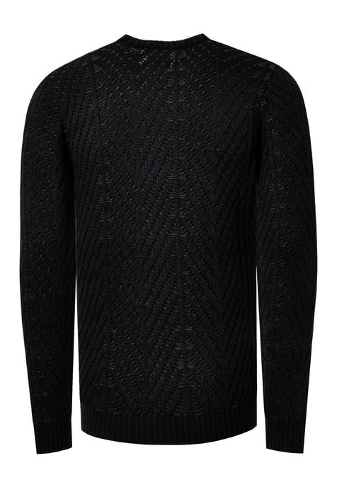 Coarse knit with pattern round neck sweater - Image 3