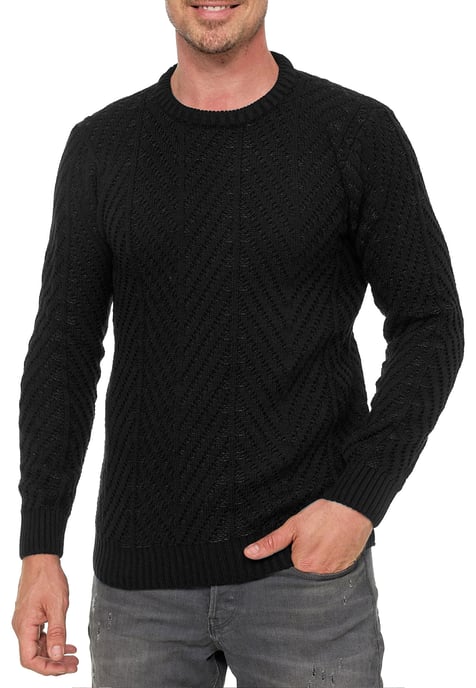 Coarse knit with pattern round neck sweater - Image 4
