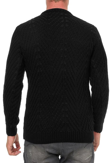 Coarse knit with pattern round neck sweater - Image 5