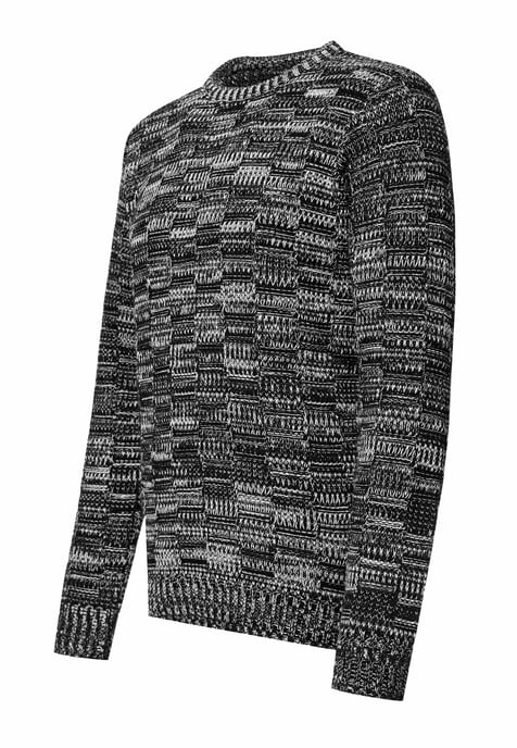 Contrasterende grove trui met ronde hals - Image 2