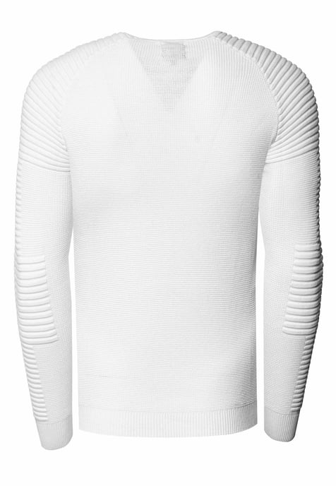 Slim fit fijngebreide biker trui met ronde hals - Image 2