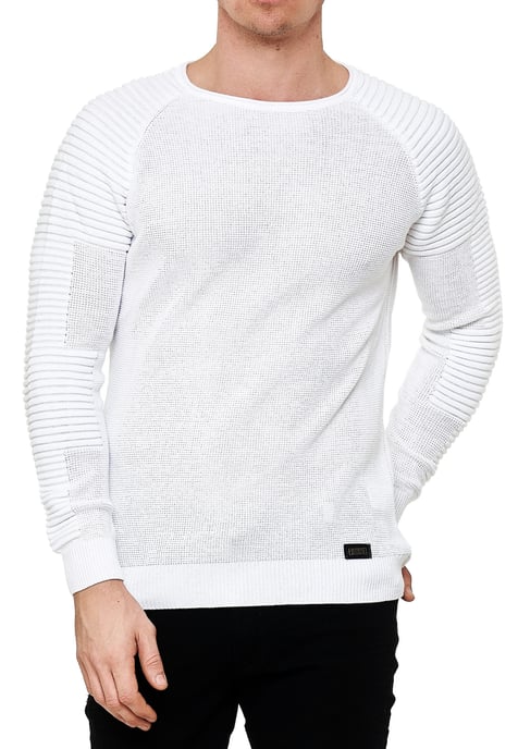 Slim fit fijngebreide biker trui met ronde hals - Image 3