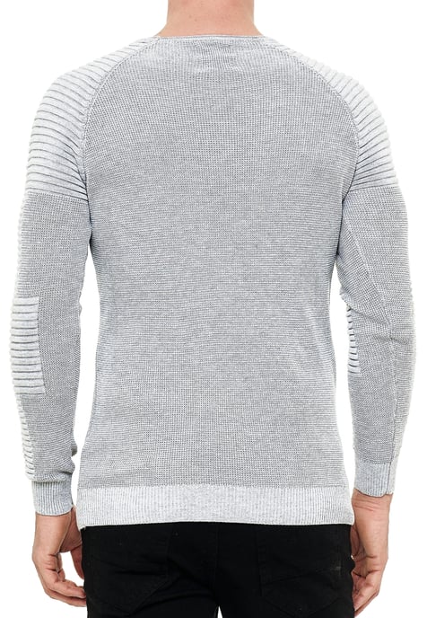 Slim Fit Fine Knit Biker Round Neck Sweater - Image 4