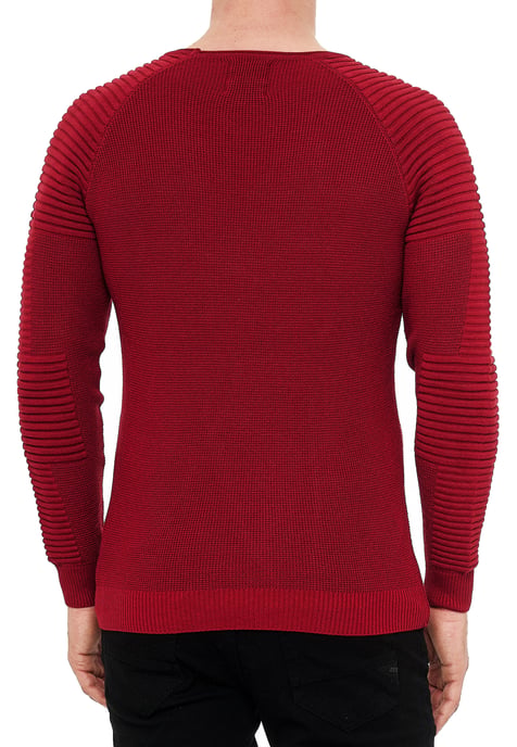 Slim fit fijngebreide biker trui met ronde hals - Image 4