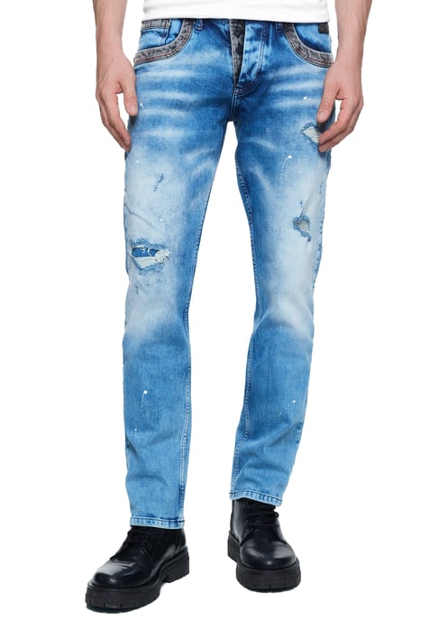 Jeansbroek "YOKOTE" rechte pasvorm stone-washed - Image 4