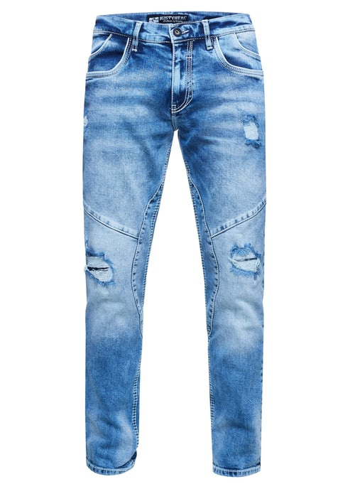 Jeans Trousers "NISHO" Straight-Fit Biker Cotton-Stretch - Image 1