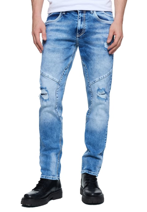 Jeans Trousers "NISHO" Straight-Fit Biker Cotton-Stretch - Image 4
