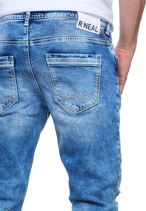 Jeans Trousers "NISHO" Straight-Fit Biker Cotton-Stretch - Image 6