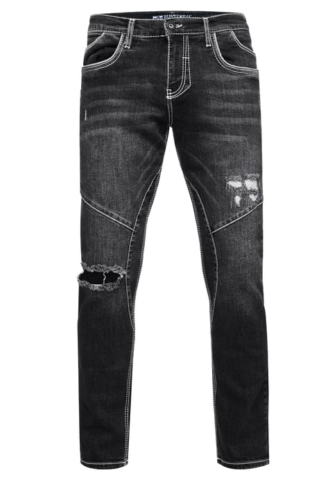 Jeansbroek "NISHO" straight fit biker katoen stretch - Image 1