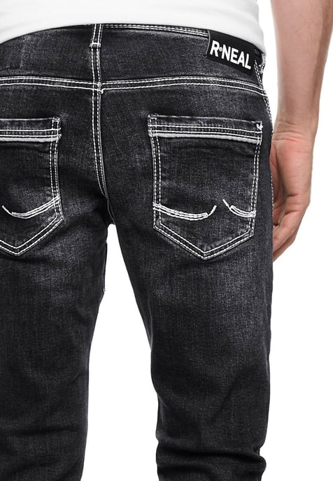 Jeansbroek "NISHO" straight fit biker katoen stretch - Image 6