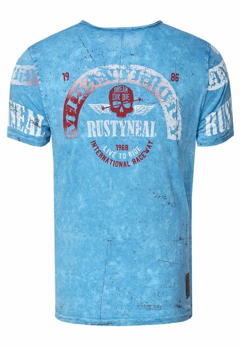 Gewassen T-shirt met knoopsluiting aan de zijkant en een doodshoofdprint - Image 3