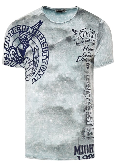 Acid washed T-shirt met prints - Image 1