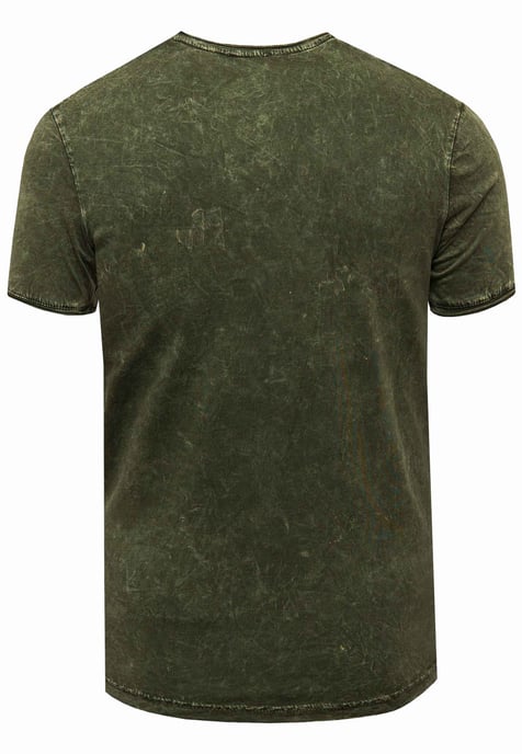 Olie-gewassen T-shirt met knoopjes aan de zijkant en prints - Image 2