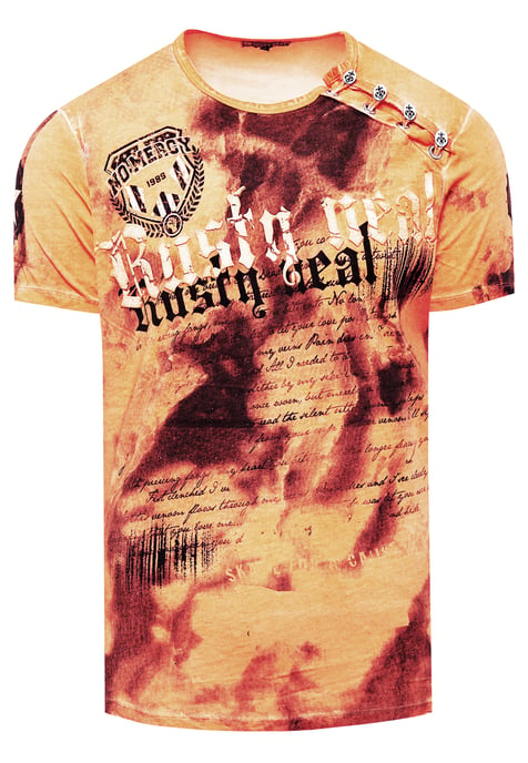 T-shirt met logo-print en knoopsluiting - Image 1