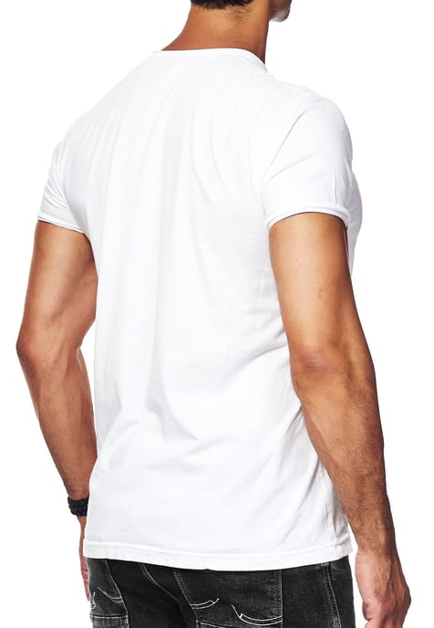 Olie-gewassen T-shirt met knoopjes aan de zijkant en prints - Image 5