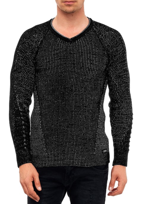 Chunky Slim Fit V-Hals Trui - Image 3