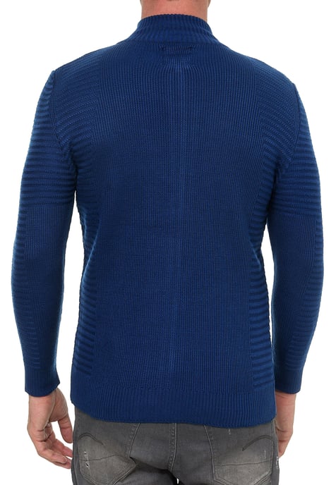 Biker Style Slim Fit Knit Jacket - Image 5